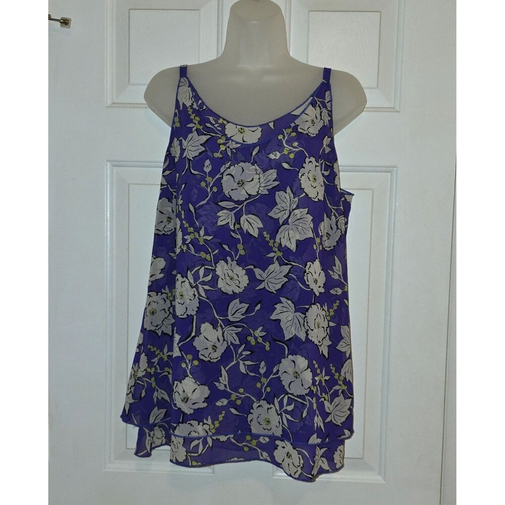 Cabi Cami Floral Layered Tank Top Sz M Purple Romantic Rose Cottagecore Coquette